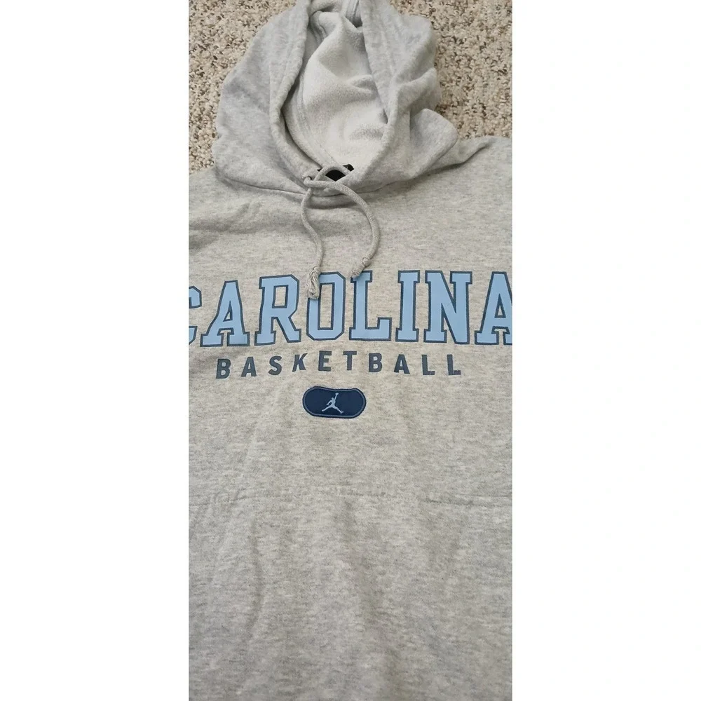 Jordan Mens Hoodie Gray North Carolina Basketball Long Sleeve Pullover Size M‎